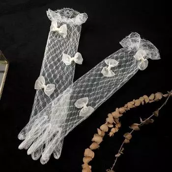 Вышитые банкетные перчатки сетка свадебные перчатки для невесты новые костюмные перчатки для вечеринки 4-38cm