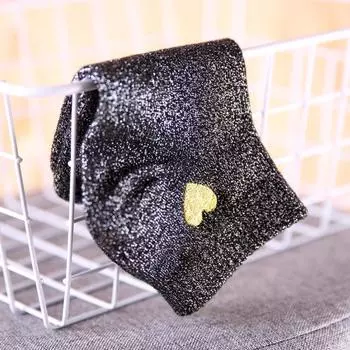 Вышитые блестящие носки с сердечками для женщин, блестящие носки, золотые, серебряные, красочные, сияющие, модные, забавные