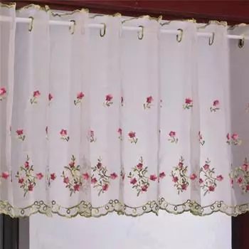 Вышитые цветочные короткие шторы для гостиной, спальни, двери, окна, жалюзи