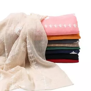 Вышитые цветочные шарфы Элегантный легкий красочный шарф с шалью для женщин 180*95cm розовый