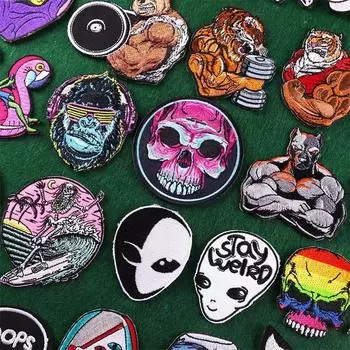 Вышитые наклейки-аппликации Parches на одежду, нашивки для одежды, нашивки в полоску на одежде