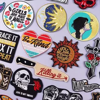 Вышитые нашивки для одежды, железные нашивки на одежде, вышивка, наклейка на одежду, термоклеевые нашивки