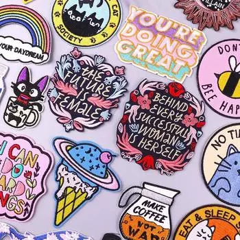 Вышитые нашивки для одежды, железные нашивки на одежде, вышивка, наклейка на одежду, термоклеевые нашивки