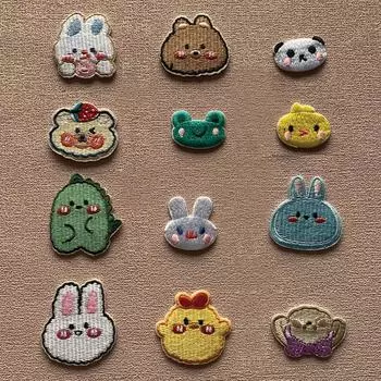 Вышитые нашивки с милыми животными на одежде, самоклеящиеся нашивки с изображением кота, железные нашивки для одежды, наклейки, пришивные значки, аппликация 3x1.9cm