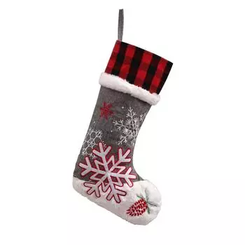 Вышитые рождественские чулки со снеговиком, новогодние елки, украшения для камина, подарочные носки One Size