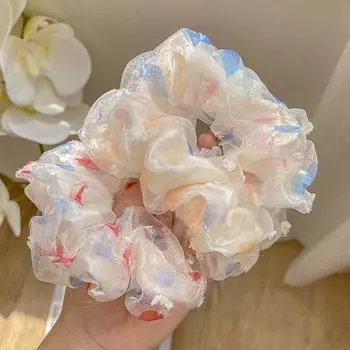 Вышитые сетчатые резинки для волос в корейском стиле, милые универсальные резинки для волос с хвостиком для женщин и девочек, аксессуары для волос «Фея»