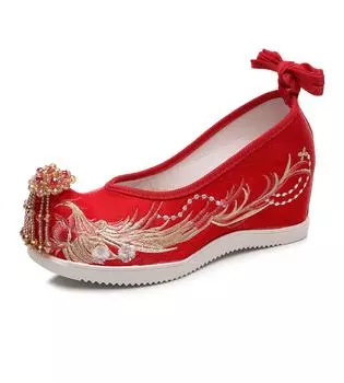 Вышитые туфли Fenglaiyi Ancient Shoes с обувью Hanfu Внутренняя высота увеличивается на 6,6 см 34