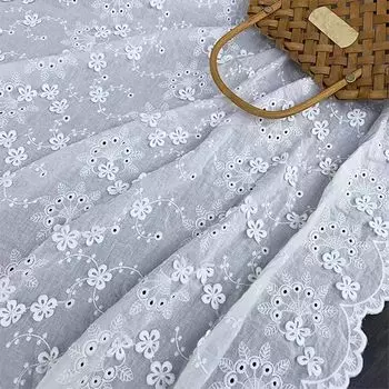 Вышитый белый хлопок 3D цветок вышитый хлопок вышитый ажурный хлопок занавеска ручная работа ручная работа для взрослых покрой Ткань, Ткань, 100%