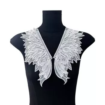Вышитый бисером воротник из органзы с крыльями ангела для женской одежды