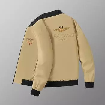 Вышитый большой размер мужской бейсбольный воротник хлопковое пальто модная куртка в китайском стиле для мужчин M