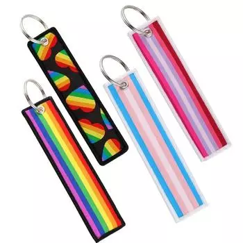 Вышитый брелок Rainbow Pride из ткани с вышивкой Брелок для ключей Брелок Rainbow Брелки для ключей Мотоциклы style E