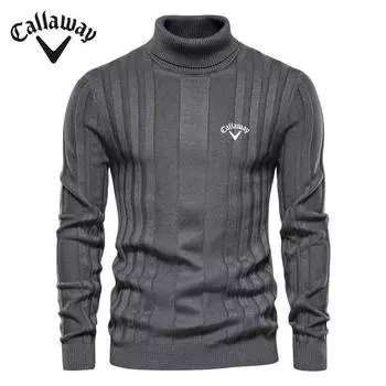 Вышитый Callaway осень и зима новый мужской повседневный вязаный свитер с высоким воротом, теплый базовый свитер, модный свитер-пуловер S