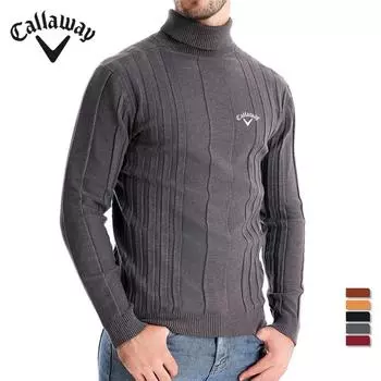 Вышитый Callaway осень и зима новый мужской повседневный вязаный свитер с высоким воротом, теплый базовый свитер, модный свитер-пуловер S