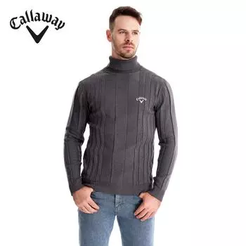 Вышитый Callaway осень и зима новый мужской повседневный вязаный свитер с высоким воротом, теплый базовый свитер, модный свитер-пуловер S