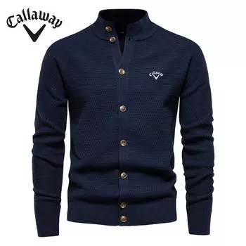 Вышитый Callaway осень и зима новый тренд однотонный кардиган мужской свитер деловой высококачественный свитер вязаный свитер S