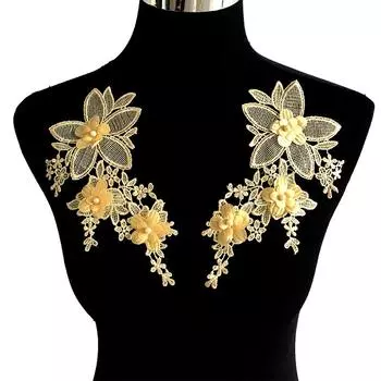 Вышитый цветок DIY патч аппликация жемчуг аксессуары для одежды декор кружева швейные принадлежности