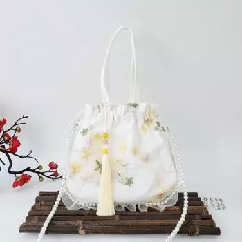 Вышитый цветок холст этническая сумка кружево сетка ханьфу сумка через плечо вечеринка D