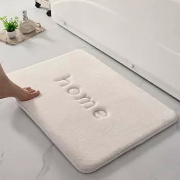 Вышитый дверной коврик для пола, нескользящий коврик для спальни, плюшевый утолщенный ковер, коврик для детской комнаты 40*60cm белый