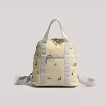 Вышитый котенок нежный многофункциональный рюкзак легкий дорожный сумка для мамы абрикосовый света