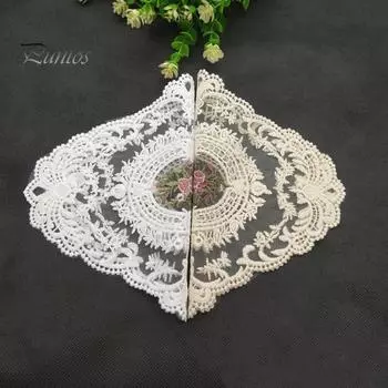 Вышитый кружевной поднос, ретро-салфетка для французского вязания крючком, вышитый вручную цветок, коврик для стола для домашнего ужина, вечеринки, свадьбы, декора S белый