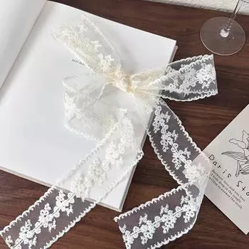 Вышитый кружевной шейный платок Женская мода Длинные шарфы Новый белый черный платок для волос Узкий шарф Аксессуары для женской одежды