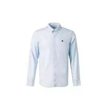 Вышитый логотип Timberland Oxford Sport Polo Slim Fit с длинным рукавом Мужские рубашки Небесно-голубой A2BAQB02 XXL