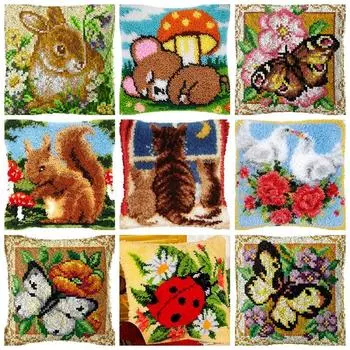 Вышитый мультяшный крючок с защелкой, сделай сам, ручная вязка, вышитая подушка, наборы для ковров с защелкой, набор для ковра Smyrna Package Carpet