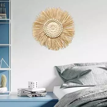 Вышитый настенный подвесной удобный легкий соломенный настенный подвесной реквизит для фотографий ручной работы естественный