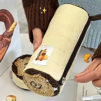 Вышитый пенал с изображением милой собаки и кошки, многофункциональный чехол для хранения канцелярских принадлежностей, вместительная сумка для ручек, подарок для студента 19*8.5*9cm