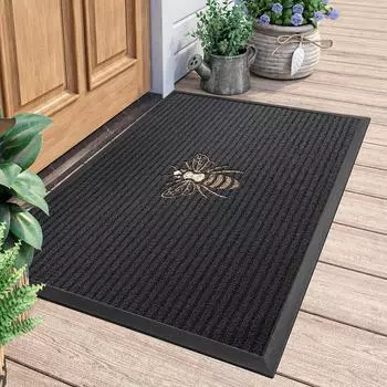 Вышитый резиновый коврик для входа Коврик для входа, за которым легко ухаживать, нескользящий коврик для ног Коврик для входа, лифт, очистка от песка и пыли 60x90cm24 x35
