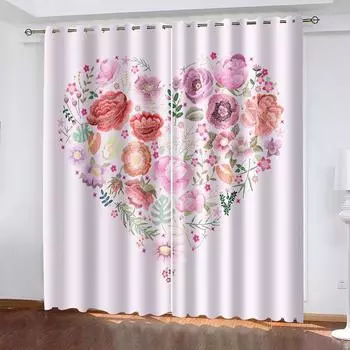 Вышитый узор с цифровой печатью, женская занавеска для главной комнаты, прозрачная ткань для штор, 90 грамм полиэфирного волокна, две панели W50xH130(CM)x2pcs&Hook красный