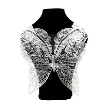 Вышивание цветочной аппликации, кружевная отделка бабочкой, швейные аксессуары, ткань, очаровательное ремесло, искусственный воротник, нашивки, аксессуары G