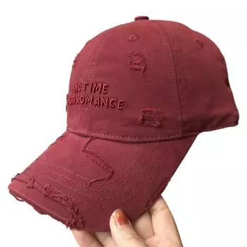 Вышивка алфавита Рваная бейсболка Регулируемая кепка-снэпбек Бейсболка с буквой Уличная