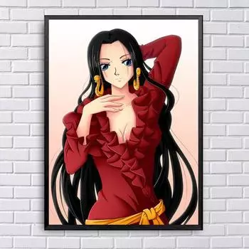 Вышивка Алмазная картина One Piece Аниме Полный круглый Боа Хэнкок Чистая ручная работа Вышивка крестом 20X30CM