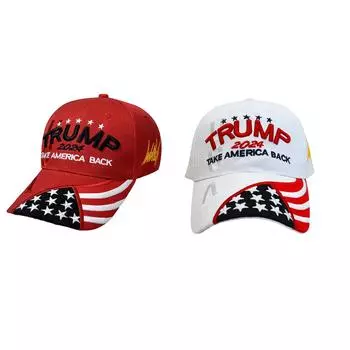 Вышивка Artstyle США Вышивка Бейсболка US Election Duckbillcap Велосипедная солнцезащитная кепка One Size красный