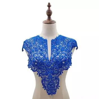 Вышивка большие цветы кружевная ткань с вырезом «сделай сам» воротник кружевная ткань для шитья принадлежности для рукоделия Front Collar белый