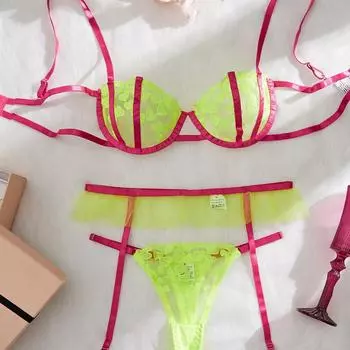 Вышивка чистое желание сетка юбка на подтяжках перспектива соблазн бисер цепочка эротический комплект нижнего белья S