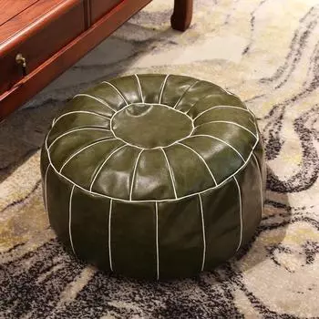 Вышивка Craft Пуф Пуф Марокканский PU Кожаный Пуф Подставка для ног Круглый 55 см Искусственная кожа Ненабитая Подушка Домашнее рукоделие