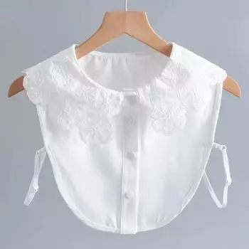 Вышивка Цветочный Лацкан Ложный Воротник для Женщин Полурубашка Блузка Топы Рубашка Съемный Воротник Лацкан Свитера Ложный Воротник