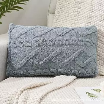 Вышивка Flush Block Diamond Solid Living Room Decoration Чехол для подушки 30x50 Меховой диван Наволочка Moden Home Decor бежевый