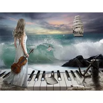 Вышивка крестиком девушка живопись DIY 5D Алмазная вышивка наборы для вышивки крестом декор для спальни 30*40 cm half drill