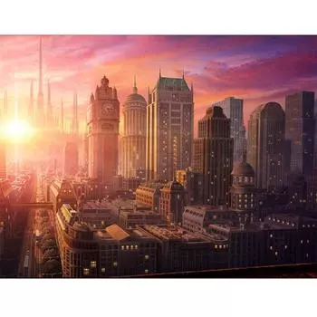 Вышивка крестиком картина города домашний декор подарок полная круглая алмазная картина бесплатная вышивка крестом 20X30CM