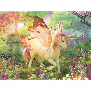 Вышивка крестиком, мультяшная бабочка и единорог, стразы, вышивка, мозаика, домашний декор 20X30CM