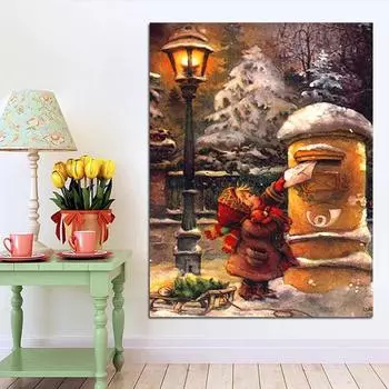 Вышивка крестом DIY Алмазная вышивка Детский почтовый ящик Полный круглый алмазная живопись Мозаика Домашний декор 20X30CM