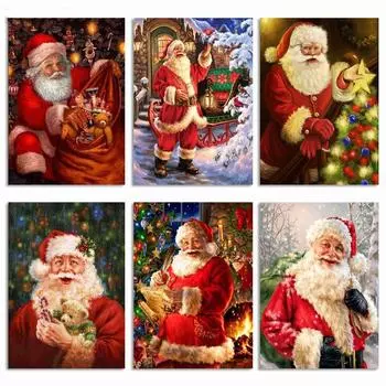 Вышивка крестом Религиозный лидер Алмазная мозаика Настоящее Рождество Мужчины Алмазная вышивка Стразы Full Round 20x25CM