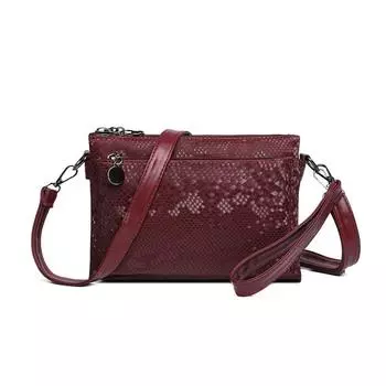 Вышивка Маленькая Сумка Женская Сумка Через Плечо Маленькая Квадратная Сумка Мягкая Кожа Сумка Кроссбоди красный