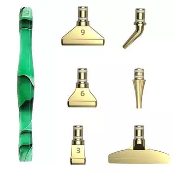 Вышивка Мульти Плейсеры Смола Ручка для Алмазной Живописи из Сплава Сменные Наконечники Ручка для Точечной Выкладки Green-Gold