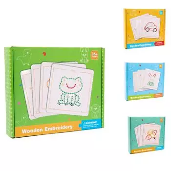 Вышивка Нитки Нитки Детский сад 3-6 Жилая зона Руководство Раннее образование Головоломка Дети Нитки Игровой материал One Size