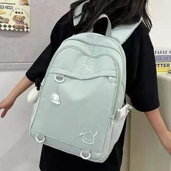 Вышивка школьная сумка для студента женский большой вместительный дорожный рюкзак чёрный