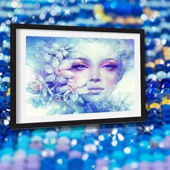 Вышивка Стразами Вышивка крестиком 5d Алмазная картина Вышивка крестиком Девушка и цветок Украшение дома 20X30CM